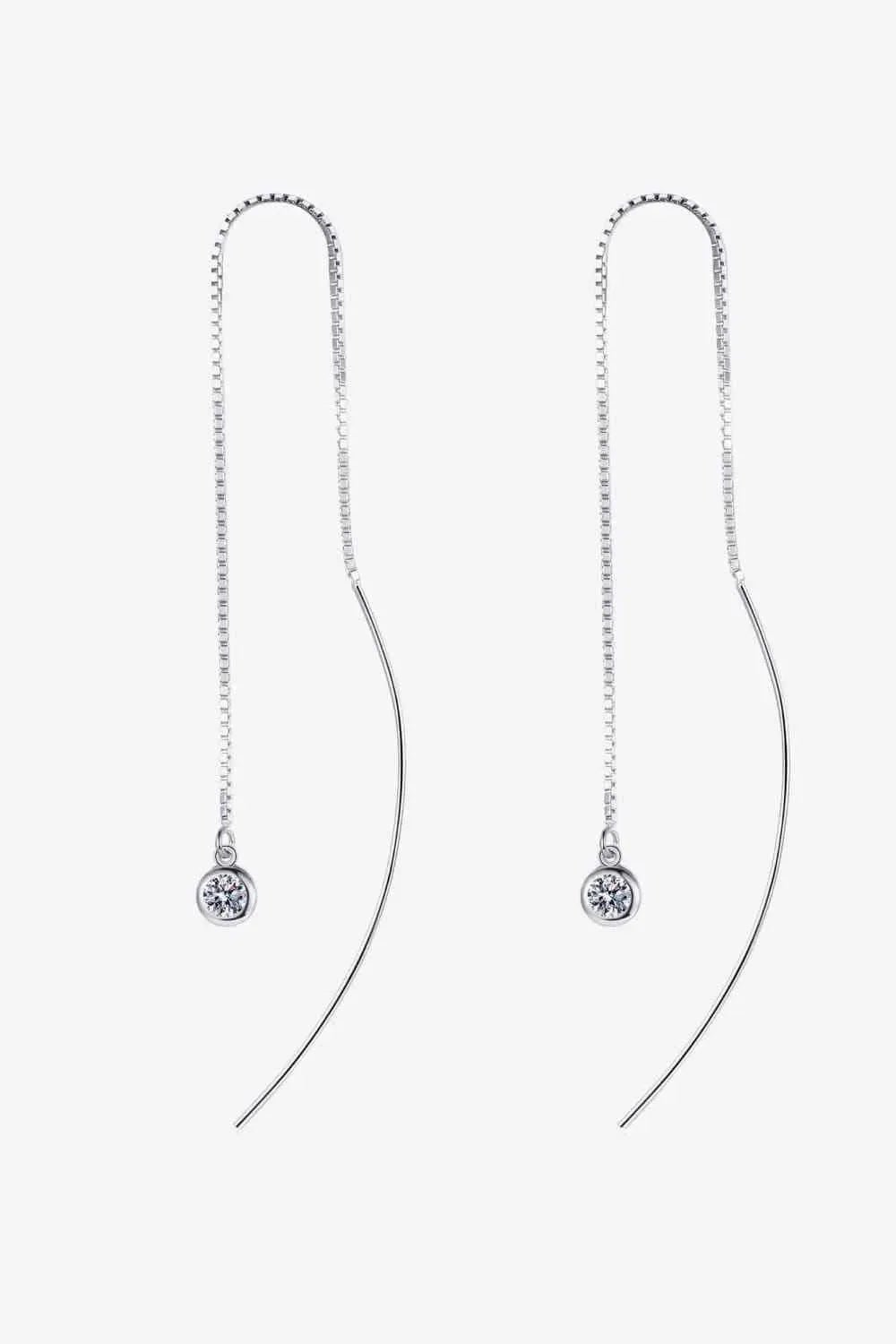 Moissanite 925 Sterling Silver Threader Earrings Moissanite - Tophatter Daily Deals